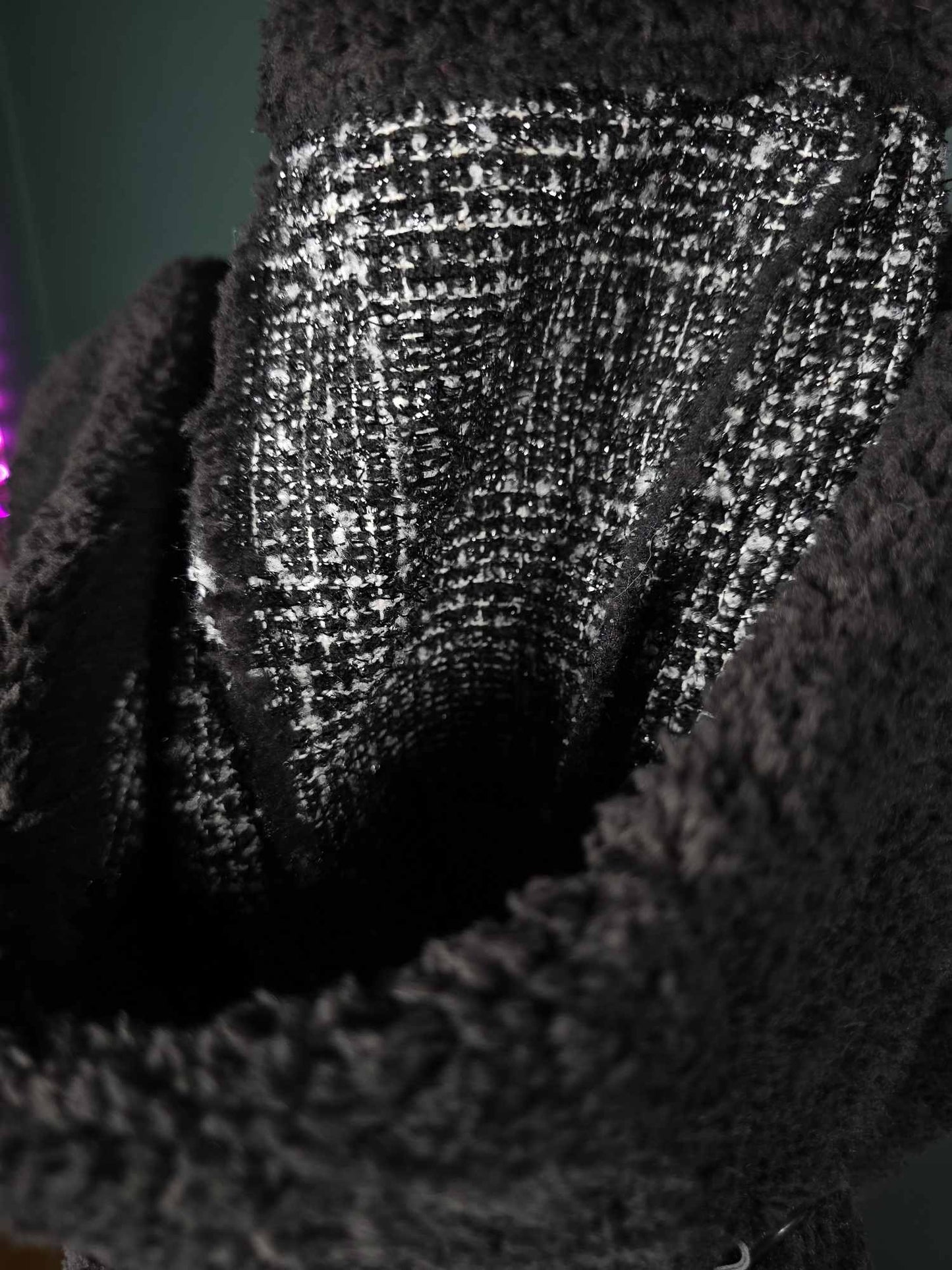 1.1 Bunny hood, hidden ear pockets, black