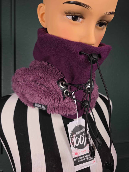 1.2 Bunny Balaclava, hidden ear pockets, mauve