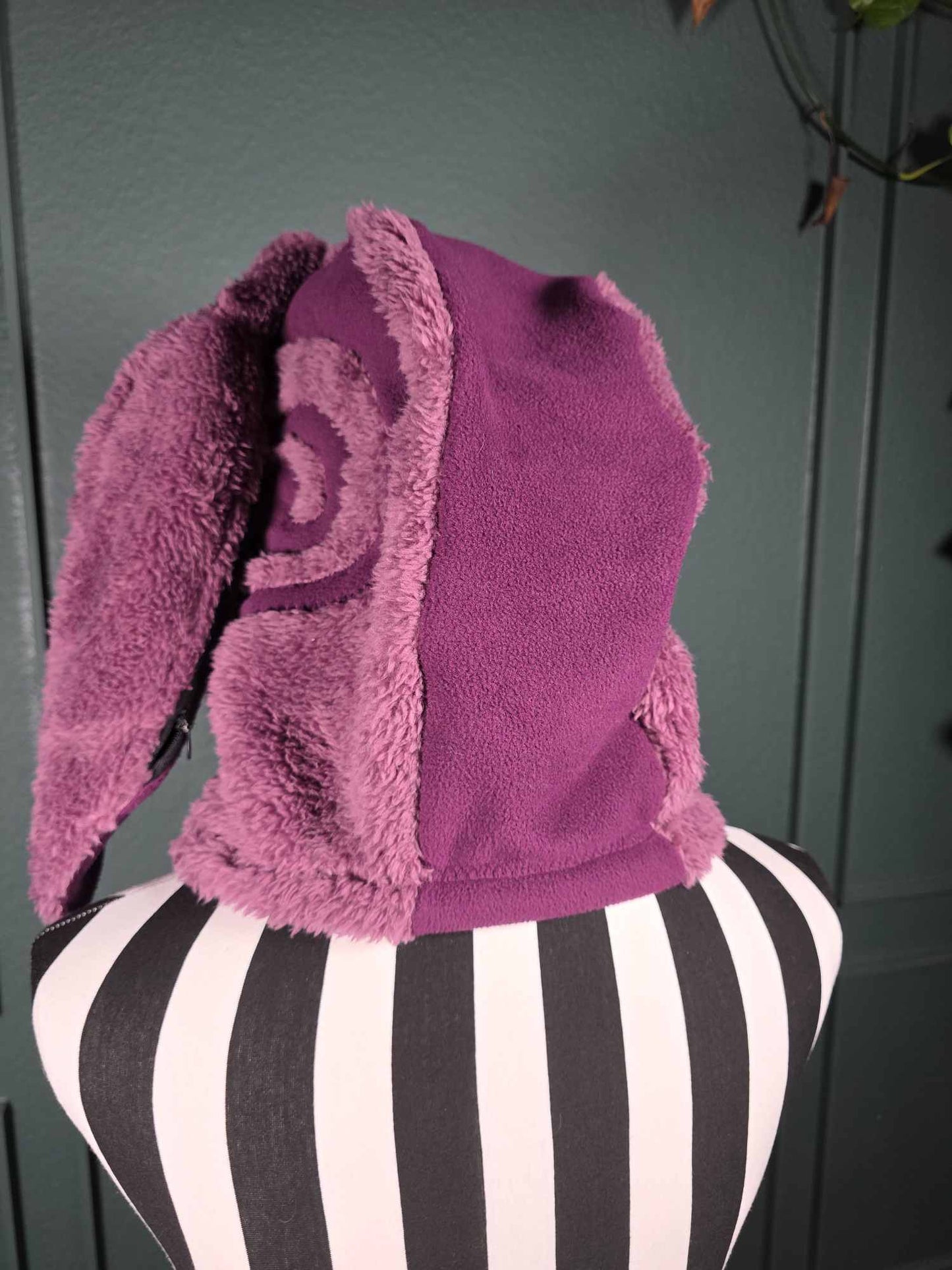 1.2 Bunny Balaclava, hidden ear pockets, mauve