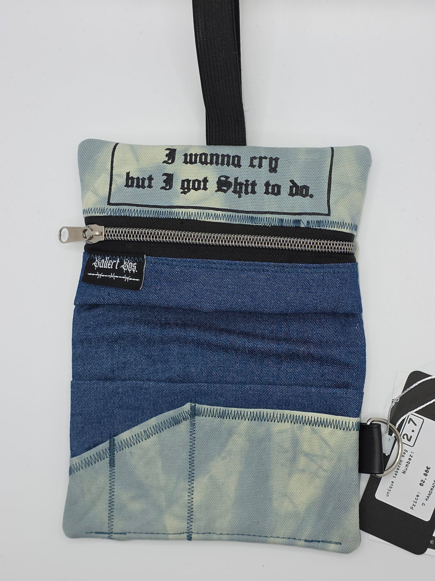 2.7 Tabacco pouch - light blue batik - DIE FRECHE GÖRE