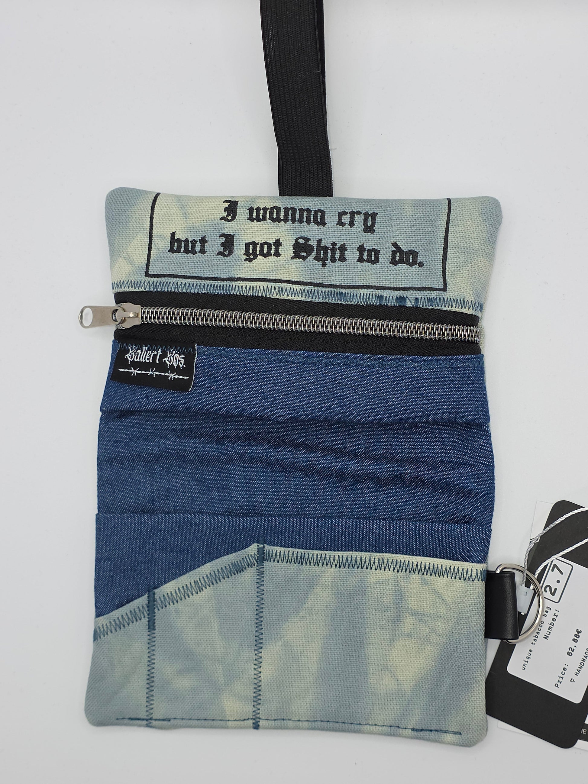 2.7 Tabacco pouch - light blue batik - DIE FRECHE GÖRE