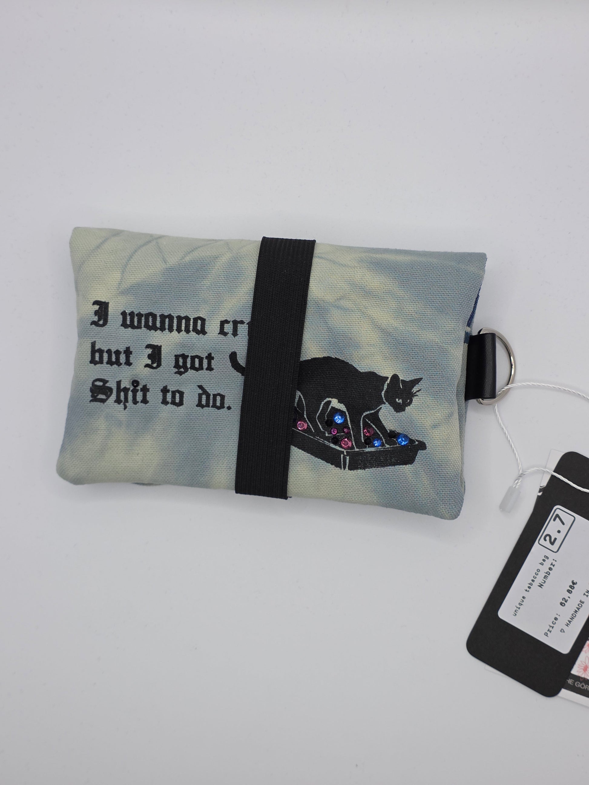 2.7 Tabacco pouch - light blue batik - DIE FRECHE GÖRE