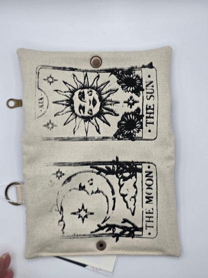 3.1 Tabacco pouch, Sun&Moon Tarot, beige (B - Ware*) - DIE FRECHE GÖRE