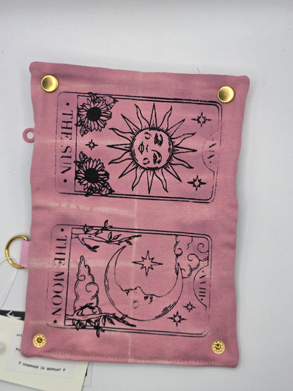 3.10 Tabacco pouch, Sun&Moon Tarot, pink batik - DIE FRECHE GÖRE