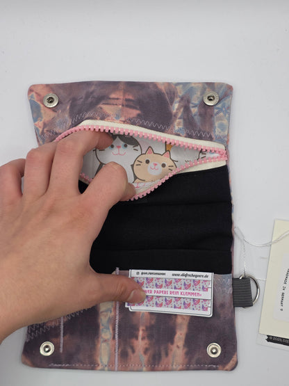 3.11 Tabacco pouch, Sun&Moon Tarot, gray batik - DIE FRECHE GÖRE