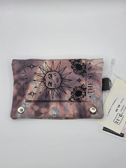 3.11 Tabacco pouch, Sun&Moon Tarot, gray batik - DIE FRECHE GÖRE