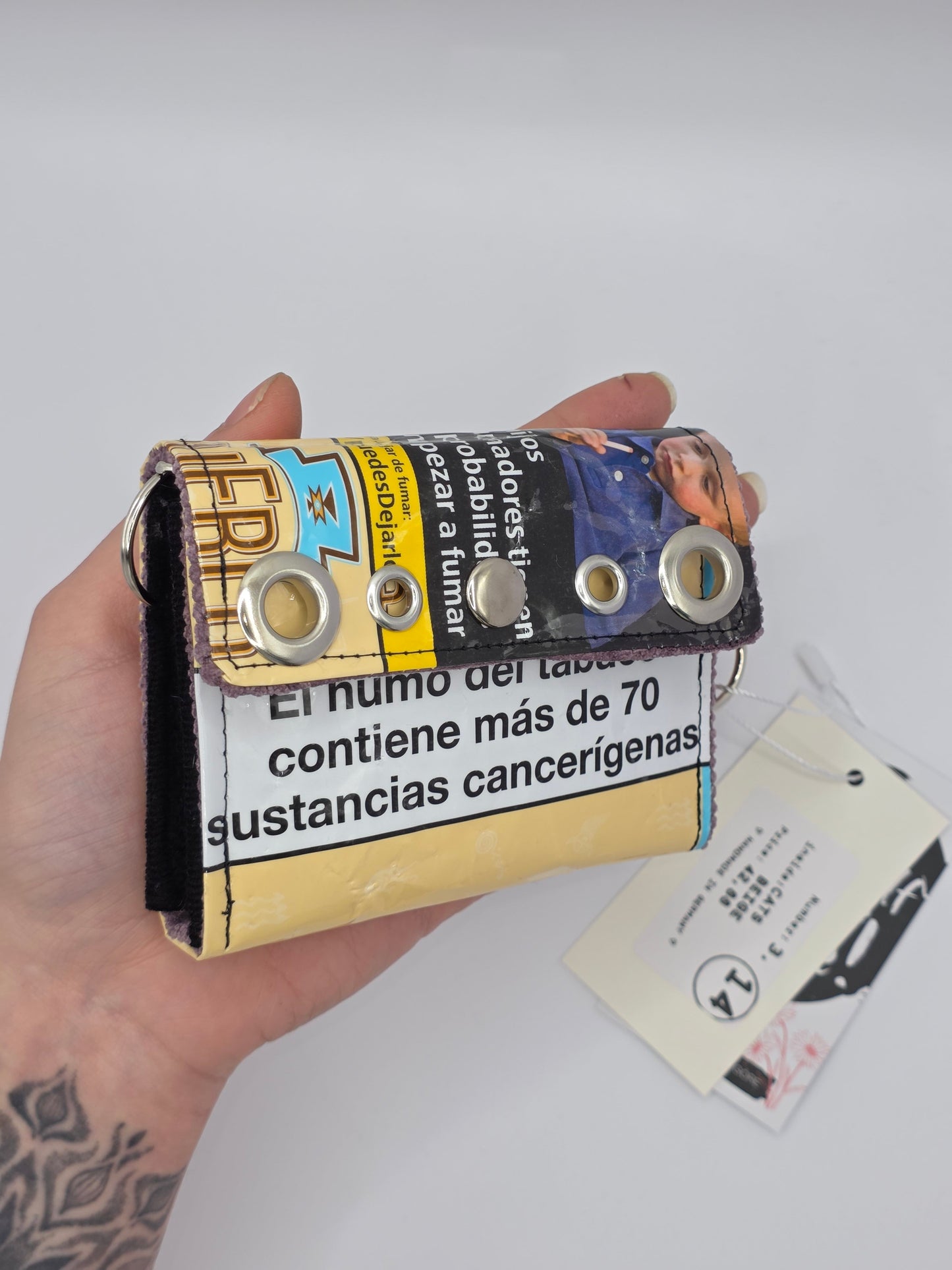 3.14 upcycling wallet - CATS BEIGE - DIE FRECHE GÖRE