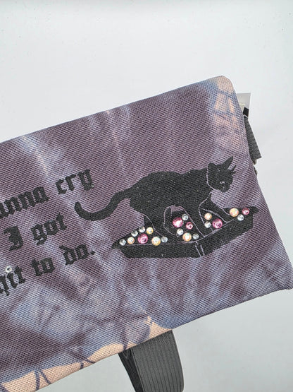 3.15 Tabacco pouch, Cry, gray batik - DIE FRECHE GÖRE