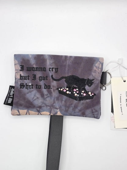 3.15 Tabacco pouch, Cry, gray batik - DIE FRECHE GÖRE