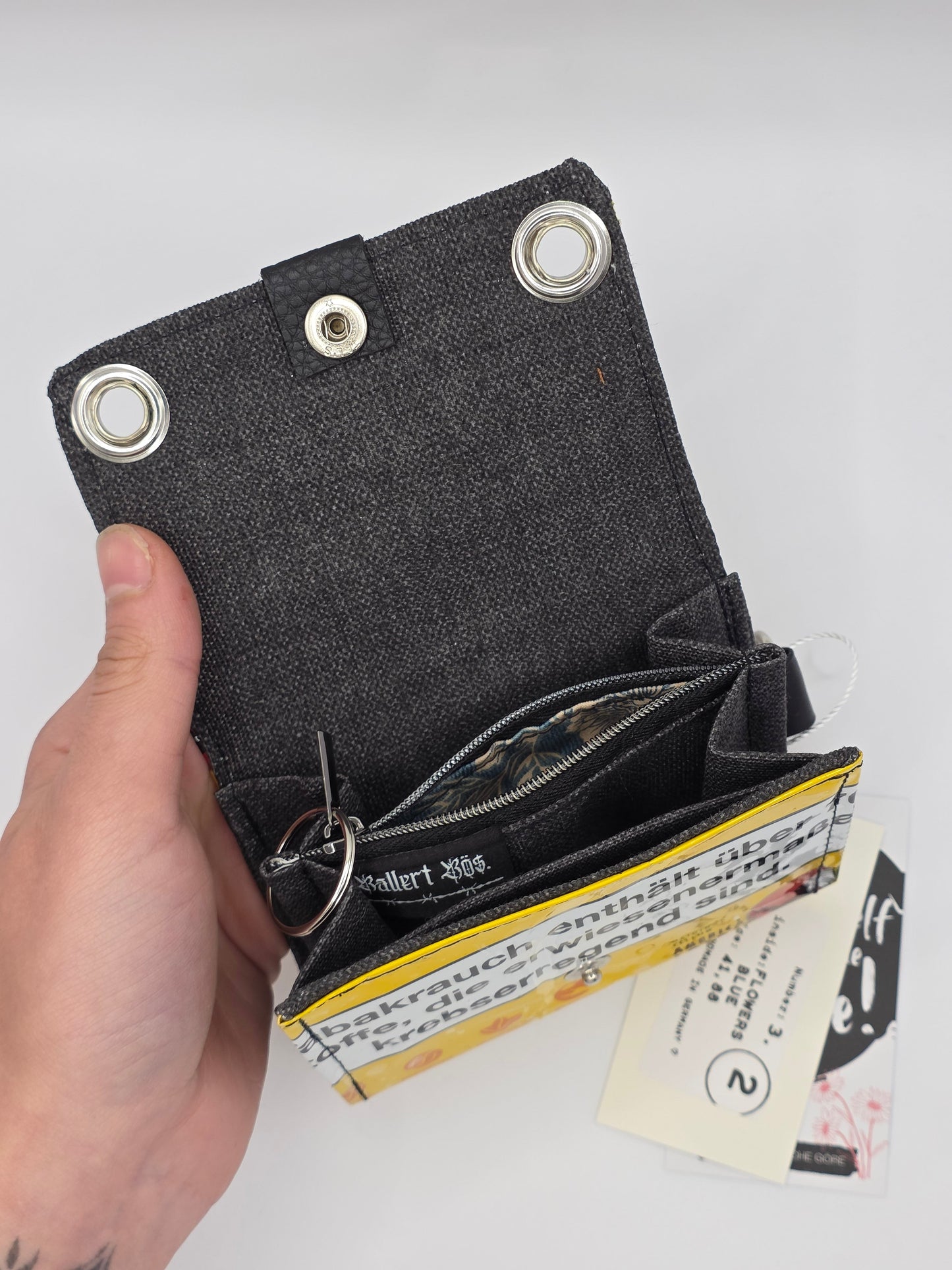 3.2 upcycling wallet - FLOWERS BLUE - DIE FRECHE GÖRE