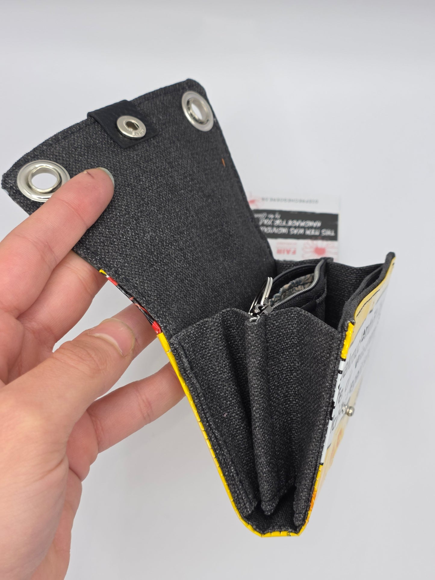 3.2 upcycling wallet - FLOWERS BLUE - DIE FRECHE GÖRE