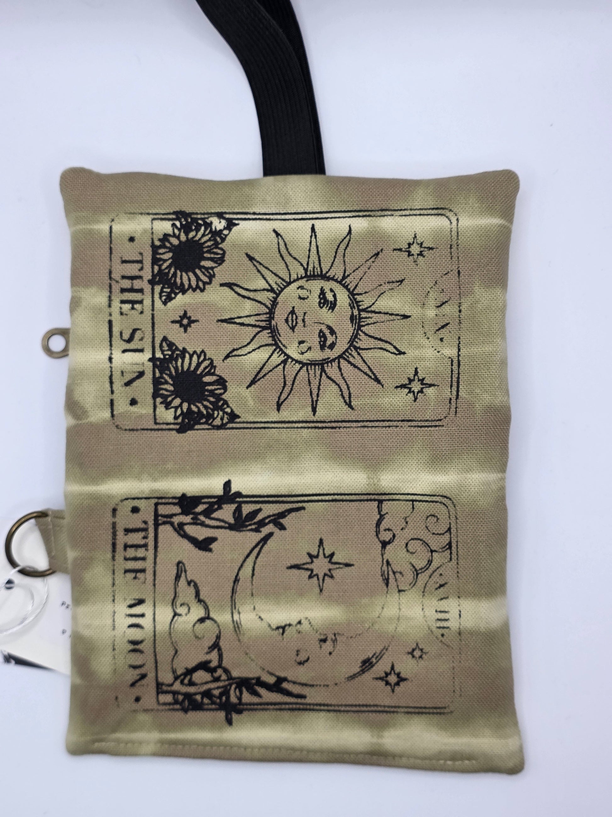 3.3 Tabacco pouch, Sun&Moon Tarot, salbei batik - DIE FRECHE GÖRE