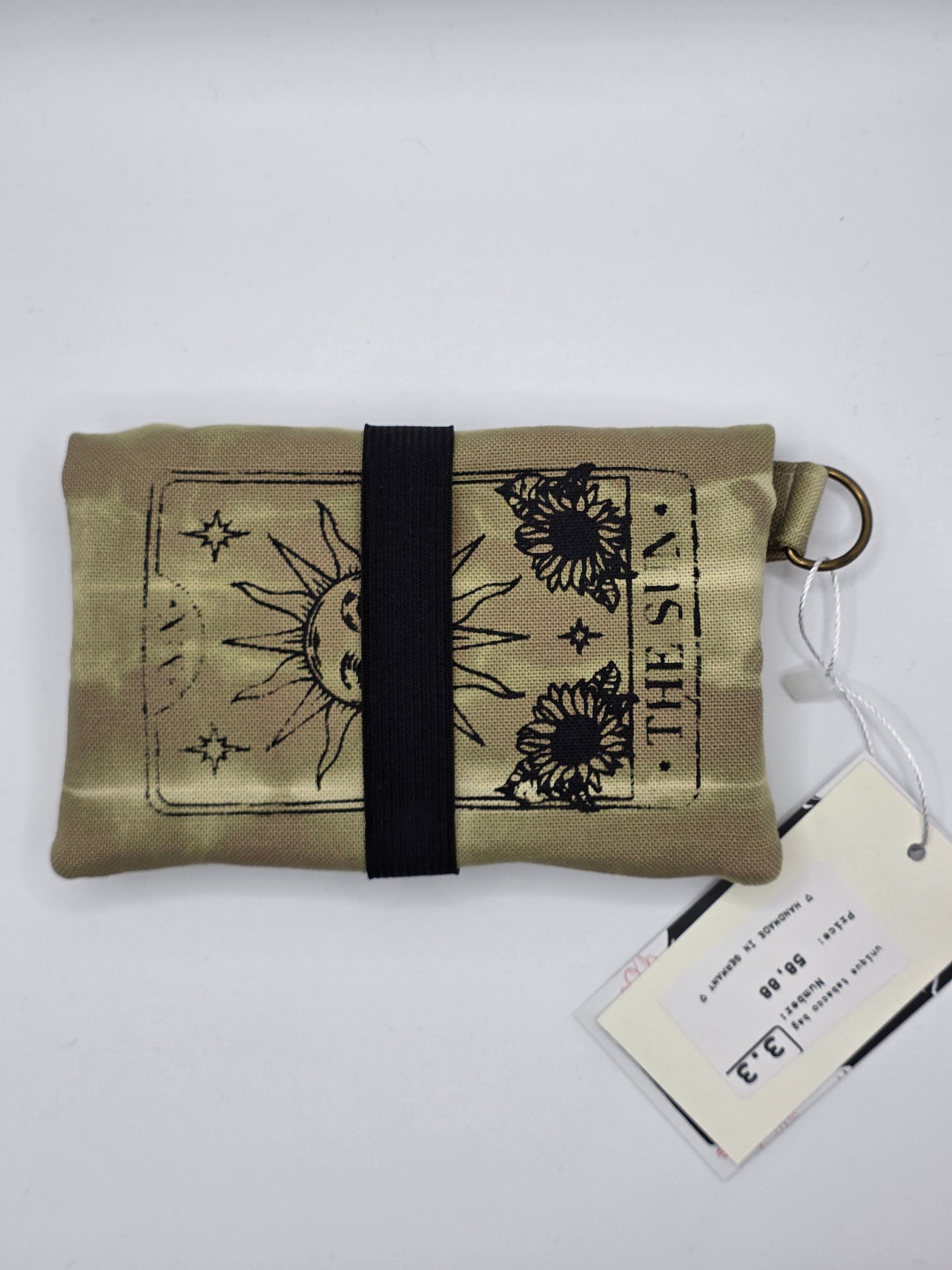 3.3 Tabacco pouch, Sun&Moon Tarot, salbei batik - DIE FRECHE GÖRE