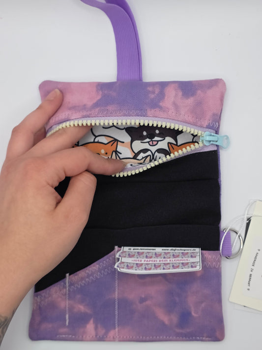 3.8 Tabacco pouch, Sun&Moon Tarot, purple batik - DIE FRECHE GÖRE