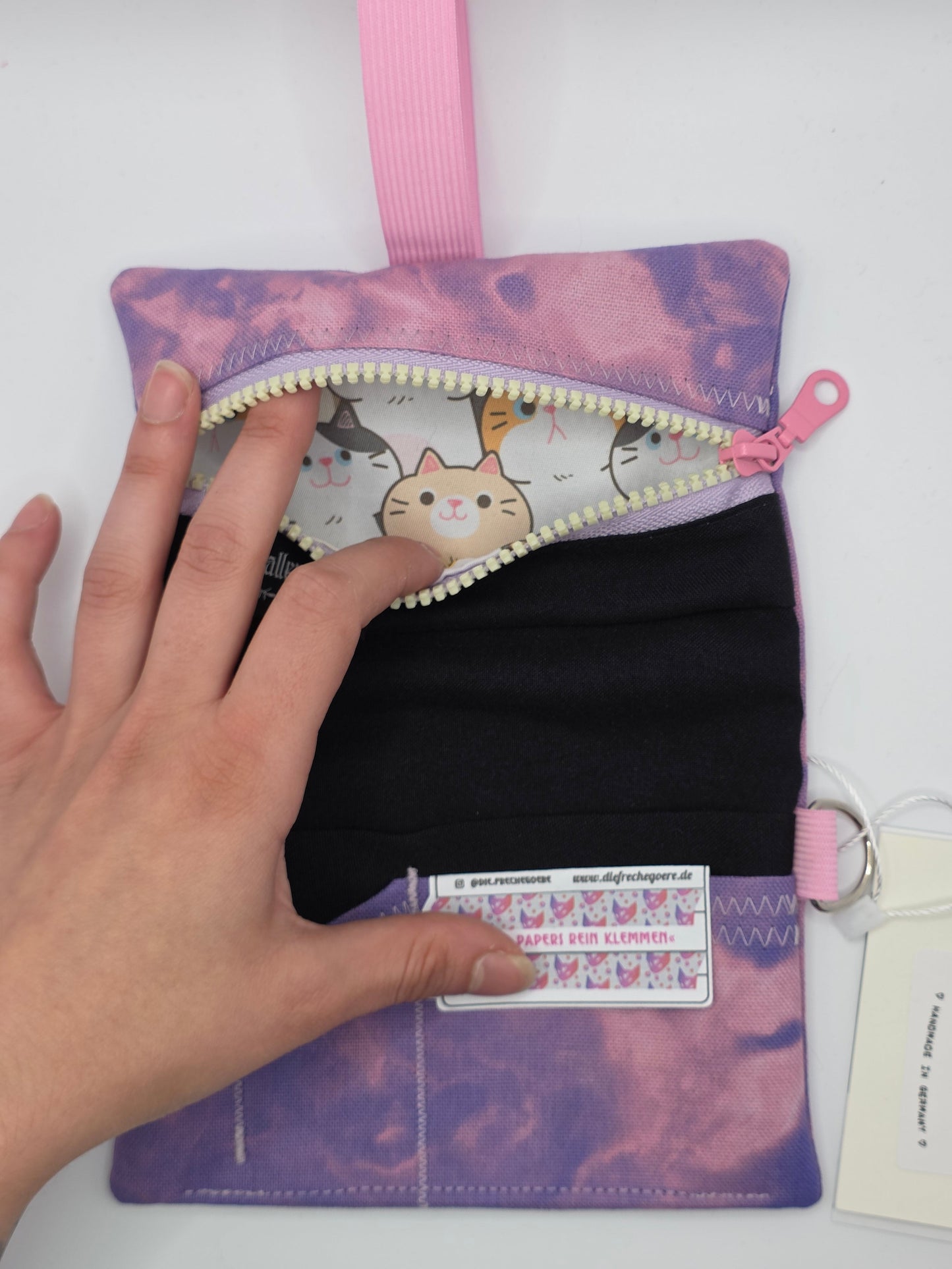 3.9 Tabacco pouch, Sun&Moon Tarot, purple batik - DIE FRECHE GÖRE