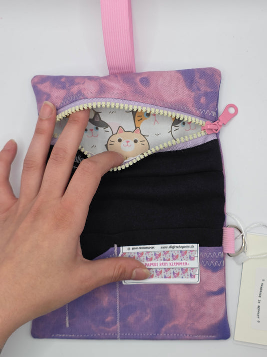 3.9 Tabacco pouch, Sun&Moon Tarot, purple batik - DIE FRECHE GÖRE