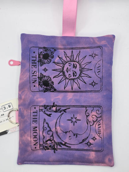3.9 Tabacco pouch, Sun&Moon Tarot, purple batik - DIE FRECHE GÖRE