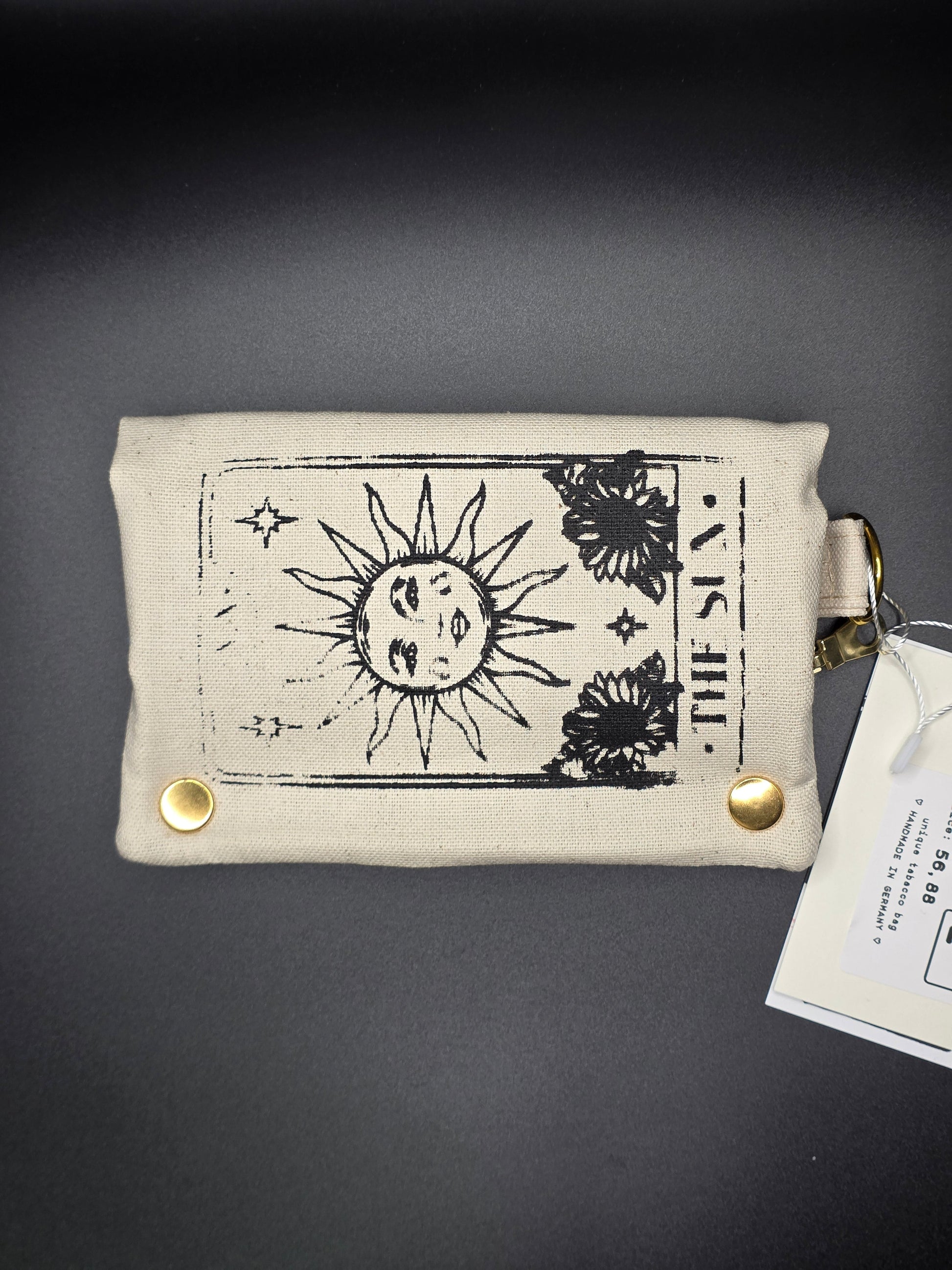 4.1 Tabacco pouch, Sun&Moon Tarot, beige (B - Ware*) - DIE FRECHE GÖRE