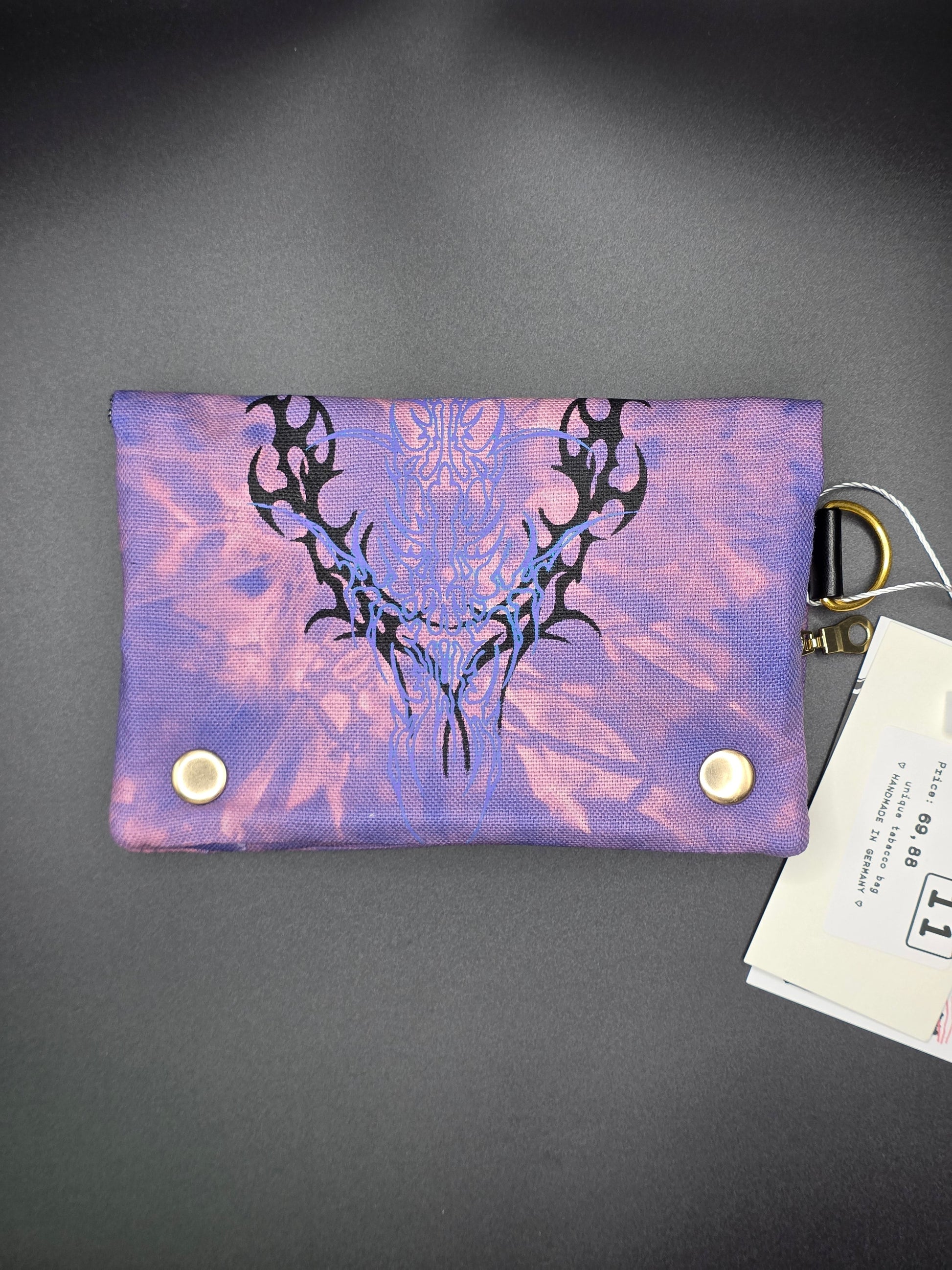 4.11 Tabacco pouch, Tribals, purple batik - DIE FRECHE GÖRE
