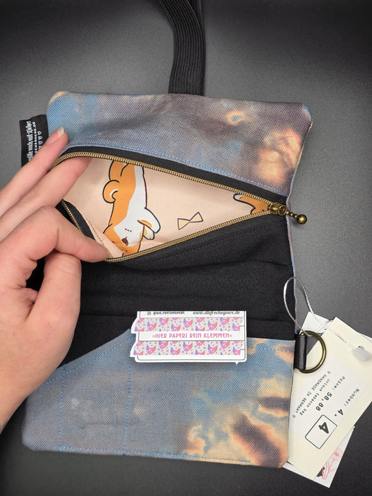 4.4 Tabacco pouch, Sun&Moon Tarot, gray batik (B - Ware*) - DIE FRECHE GÖRE