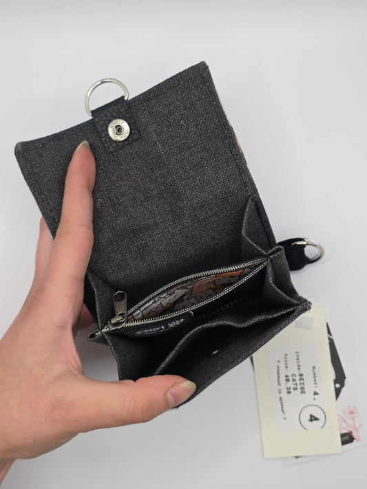 4.4 upcycling wallet, beige Cats - DIE FRECHE GÖRE