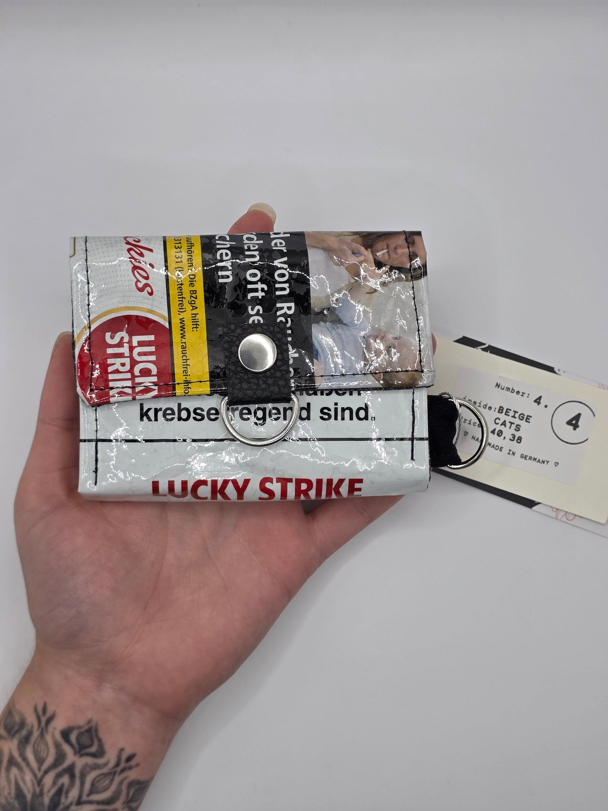 4.4 upcycling wallet, beige Cats - DIE FRECHE GÖRE