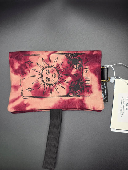 4.6 Tabacco pouch, Sun&Moon Tarot, burgundy batik (B - Ware*) - DIE FRECHE GÖRE
