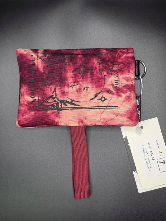 4.7 Tabacco pouch, Sun&Moon Tarot, burgundy batik (B - Ware*) - DIE FRECHE GÖRE