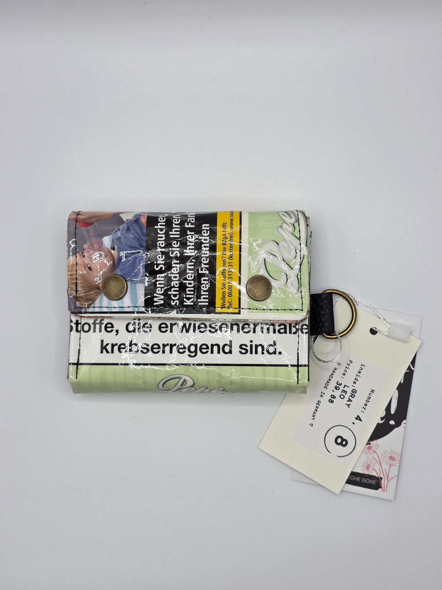 4.8 upcycling wallet, gray leo - DIE FRECHE GÖRE