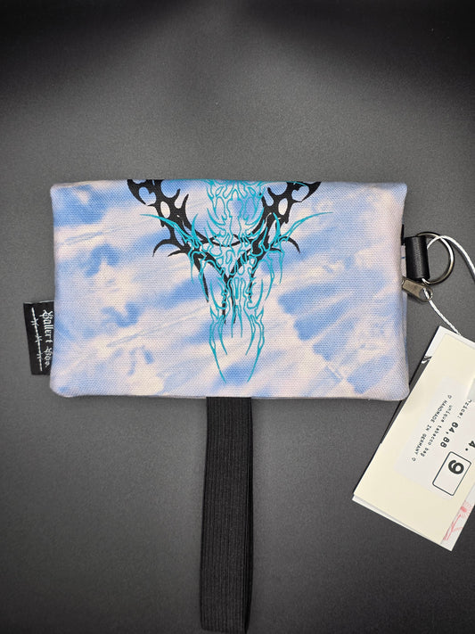 4.9 Tabacco pouch, Tribals, light blue batik - DIE FRECHE GÖRE