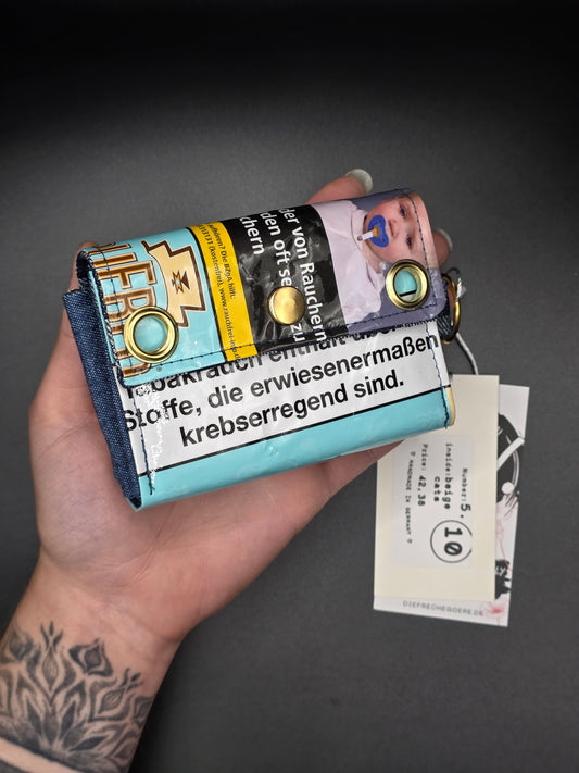 5.10 upcycling wallet - BEIGE CATS - DIE FRECHE GÖRE