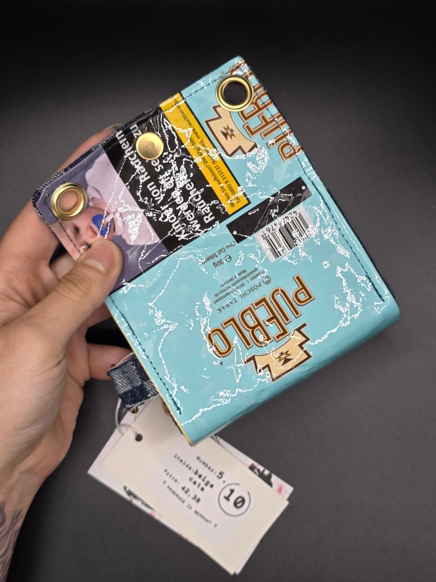 5.10 upcycling wallet - BEIGE CATS - DIE FRECHE GÖRE