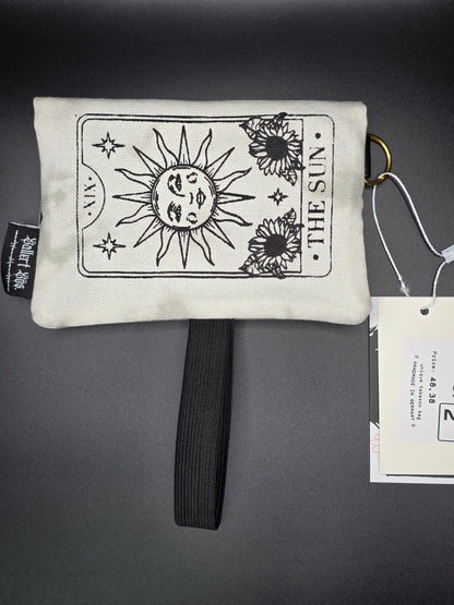 5.2 Tabacco pouch, Sun&Moon Tarot, smokey gray batik - DIE FRECHE GÖRE
