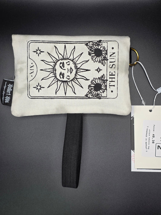 5.2 Tabacco pouch, Sun&Moon Tarot, smokey gray batik - DIE FRECHE GÖRE