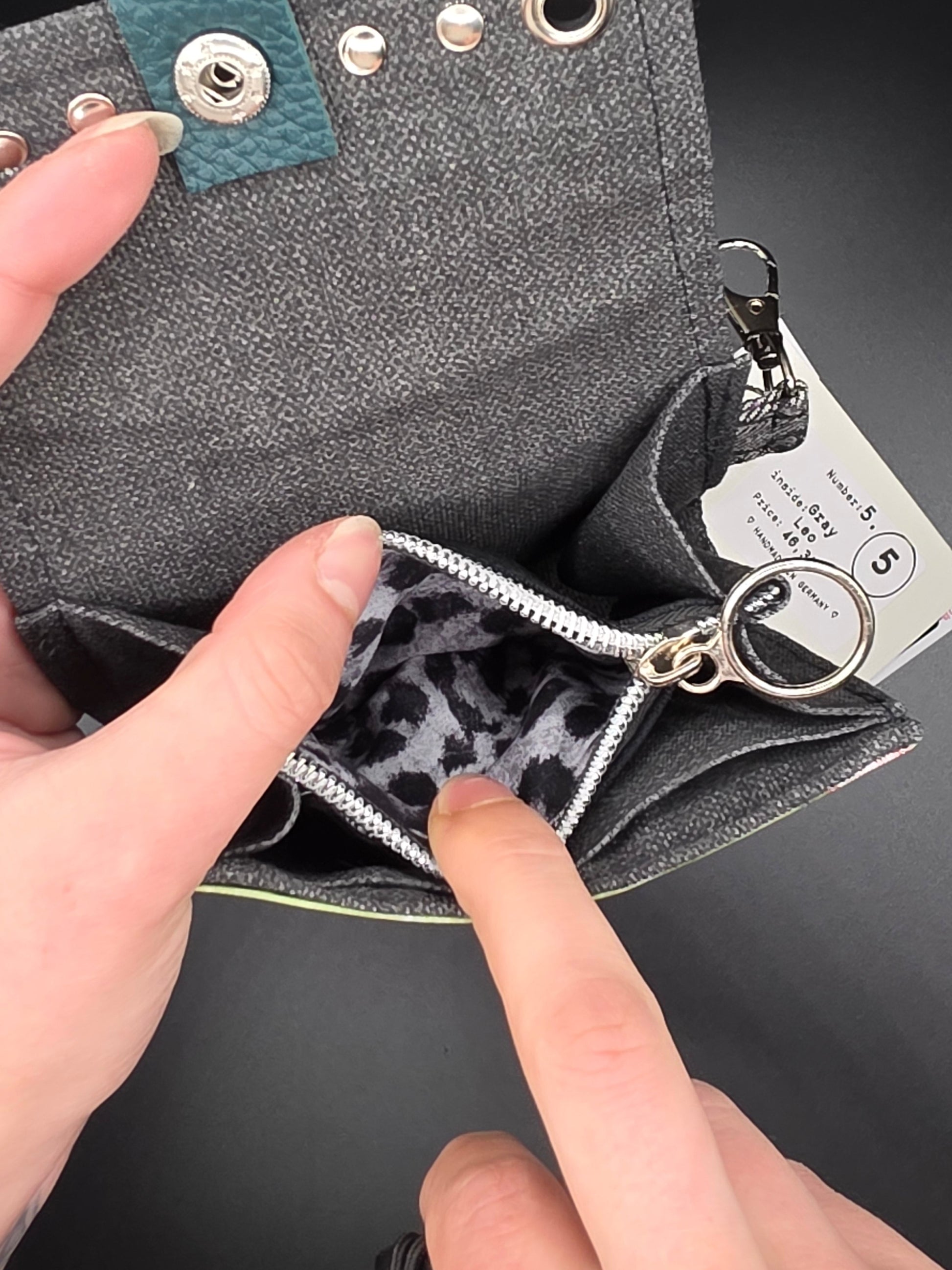 5.5 upcycling wallet - GRAY LEO - DIE FRECHE GÖRE