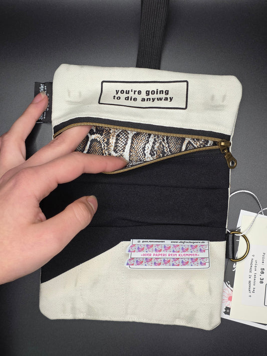 5.6 Tabacco pouch, Tribals, smokey gray batik - DIE FRECHE GÖRE