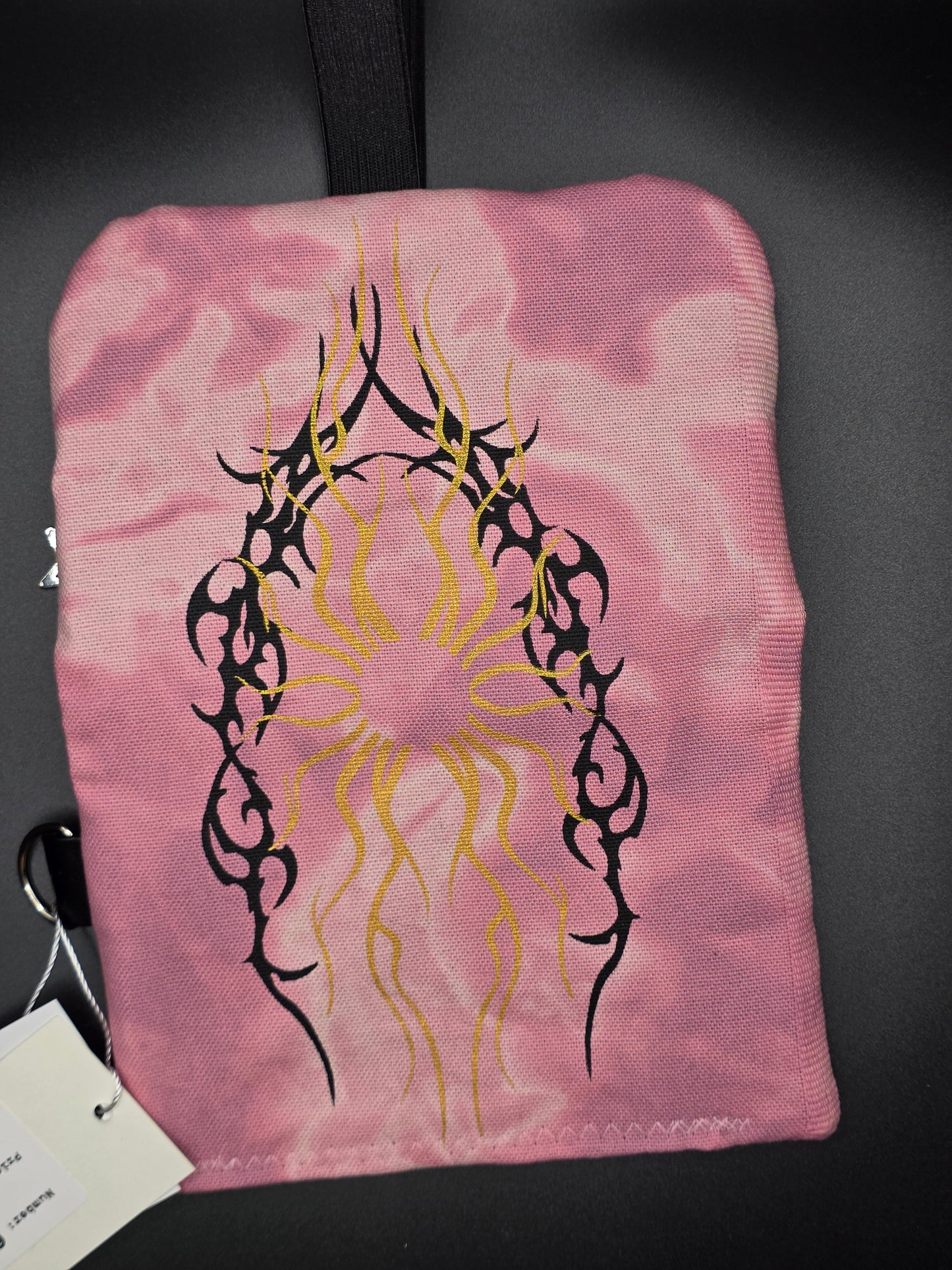 6.1 Tabacco pouch, golden Tribals, pink batik - DIE FRECHE GÖRE