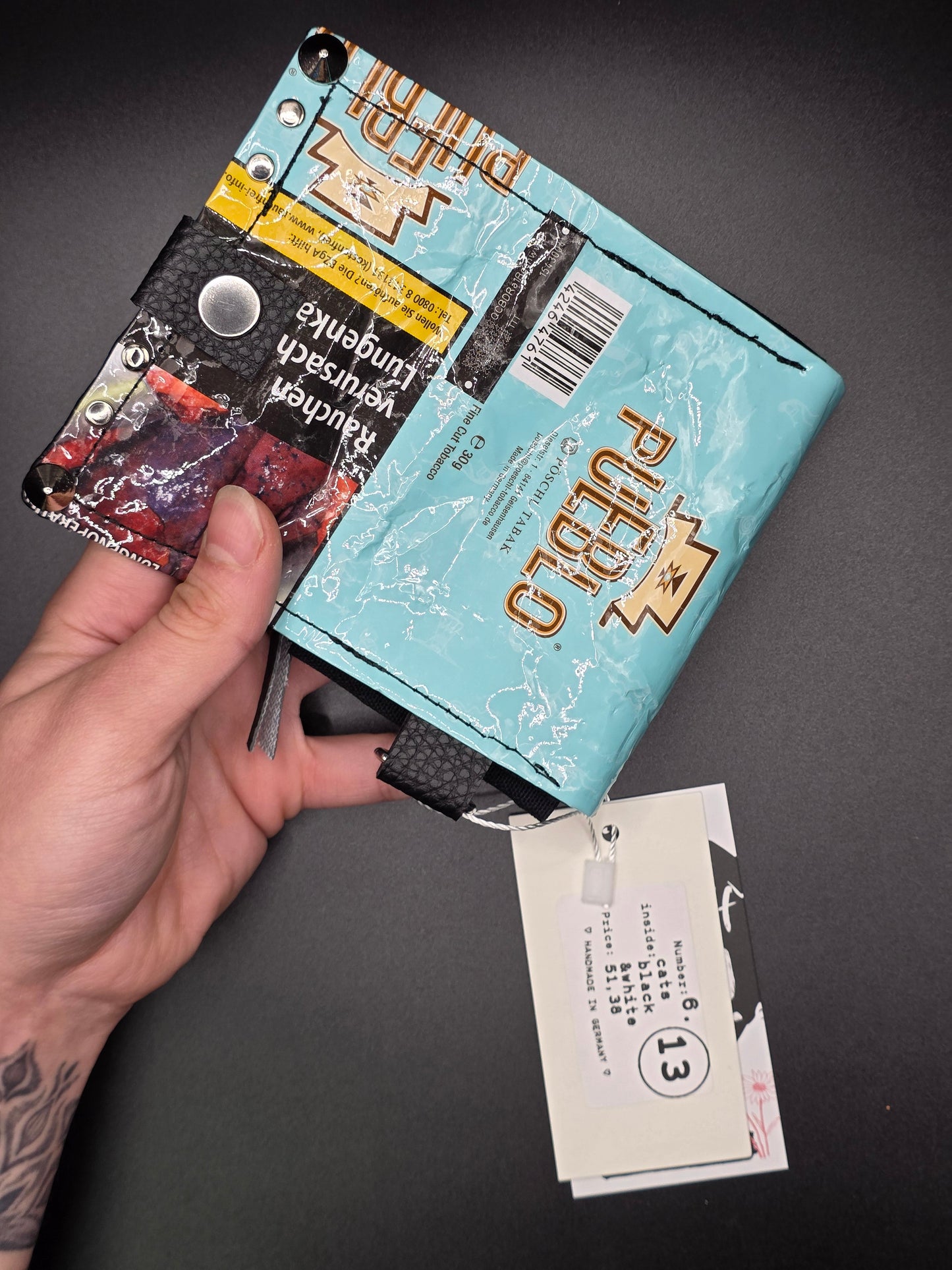 6.13 upcycling wallet - CATS BLACK&WHITE - DIE FRECHE GÖRE