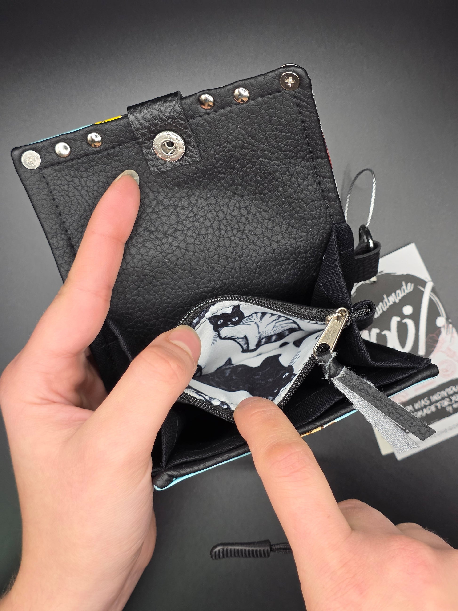 6.13 upcycling wallet - CATS BLACK&WHITE - DIE FRECHE GÖRE