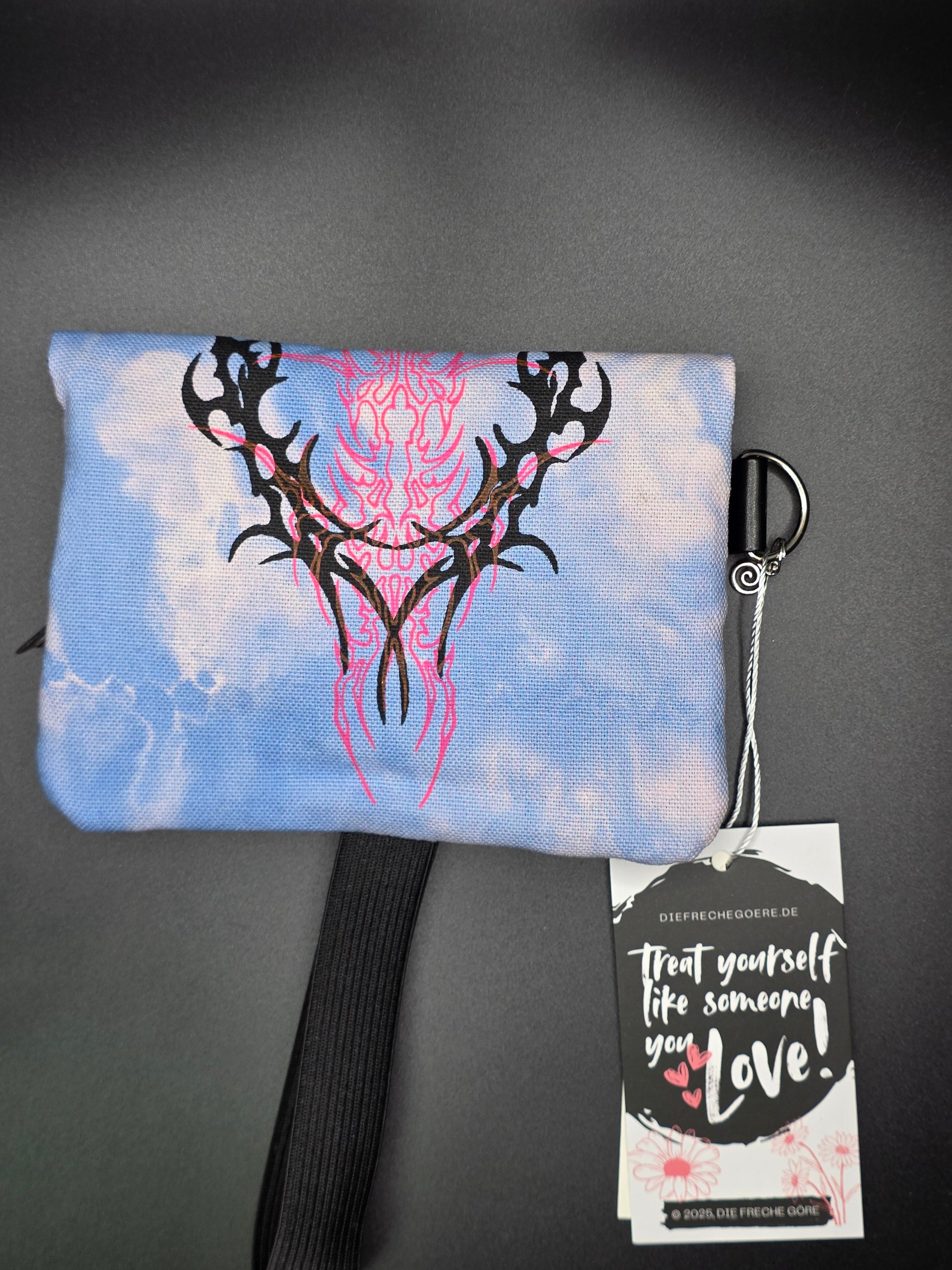 6.6 Tabacco pouch, pink tribals, light blue batik - DIE FRECHE GÖRE