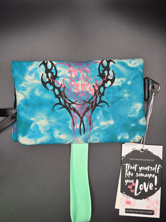 6.7 Tabacco pouch, pink tribals, blue batik - DIE FRECHE GÖRE