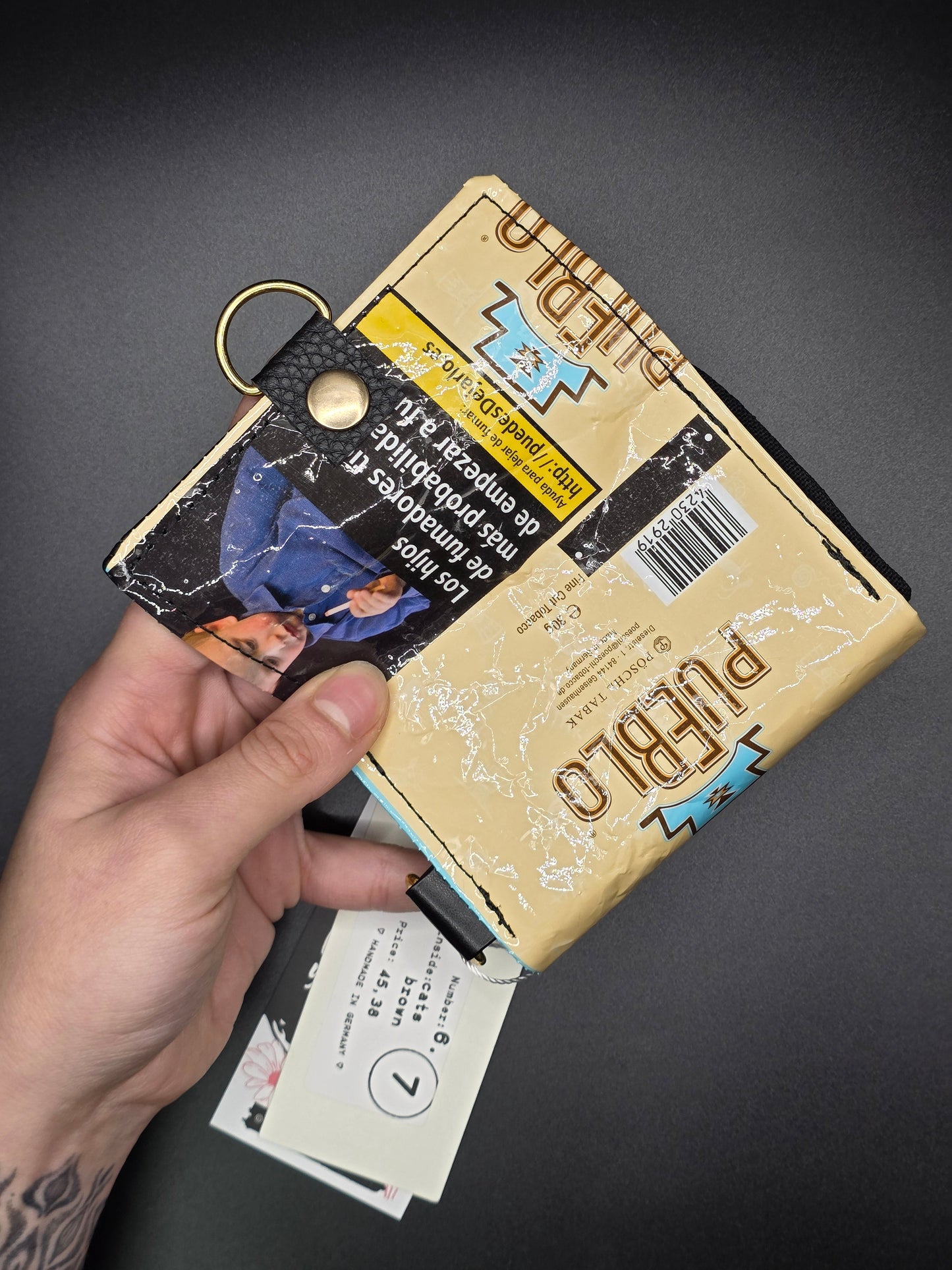 6.7 upcycling wallet - CATS BROWN - DIE FRECHE GÖRE