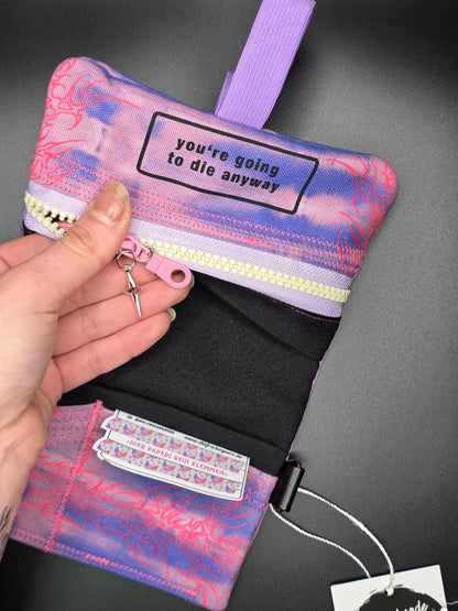 6.8 Tabacco pouch, pink tribals, purple batik - DIE FRECHE GÖRE