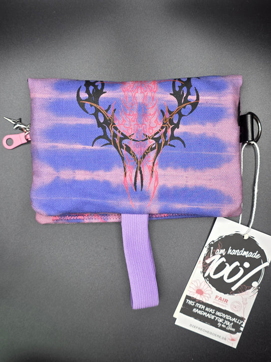 6.8 Tabacco pouch, pink tribals, purple batik - DIE FRECHE GÖRE