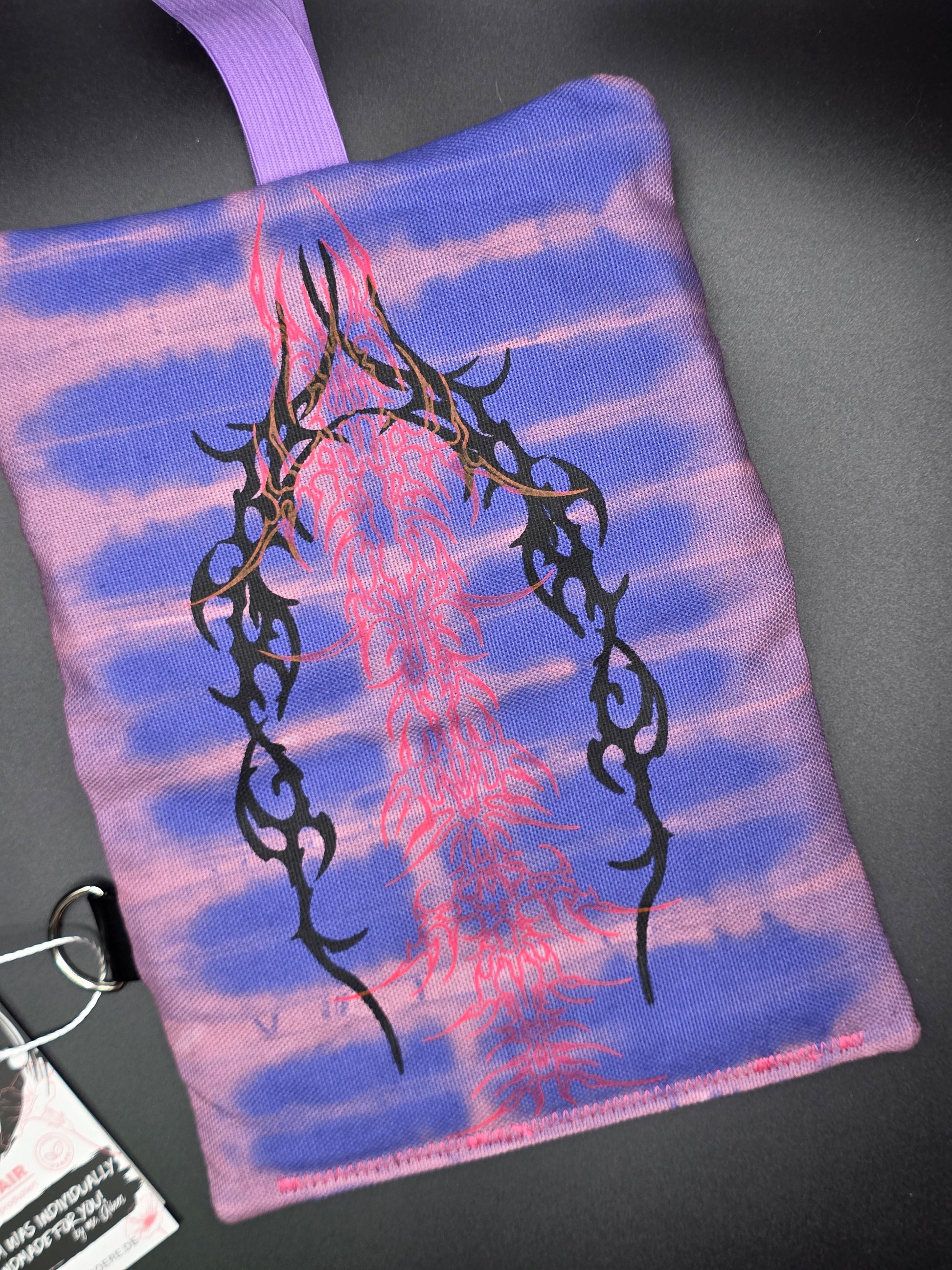6.8 Tabacco pouch, pink tribals, purple batik - DIE FRECHE GÖRE