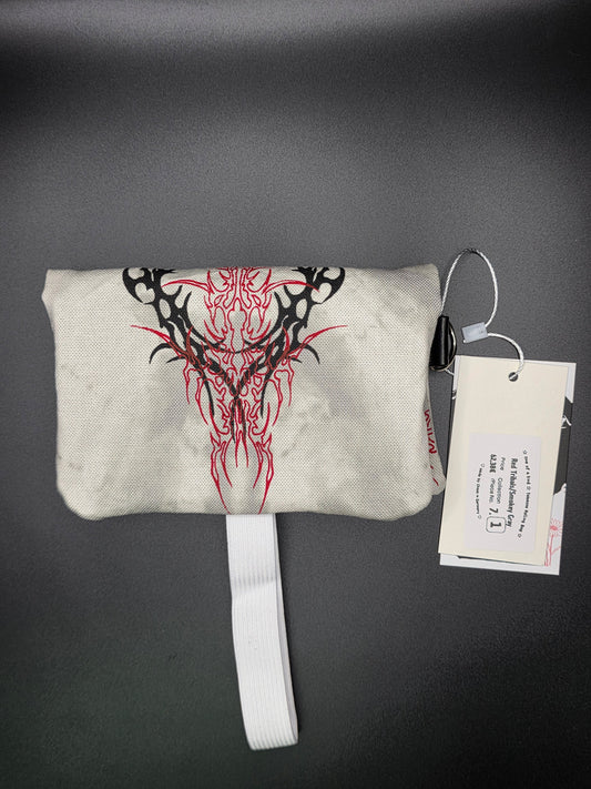 7.1 Tabacco pouch, red tribals, smokey batik - DIE FRECHE GÖRE