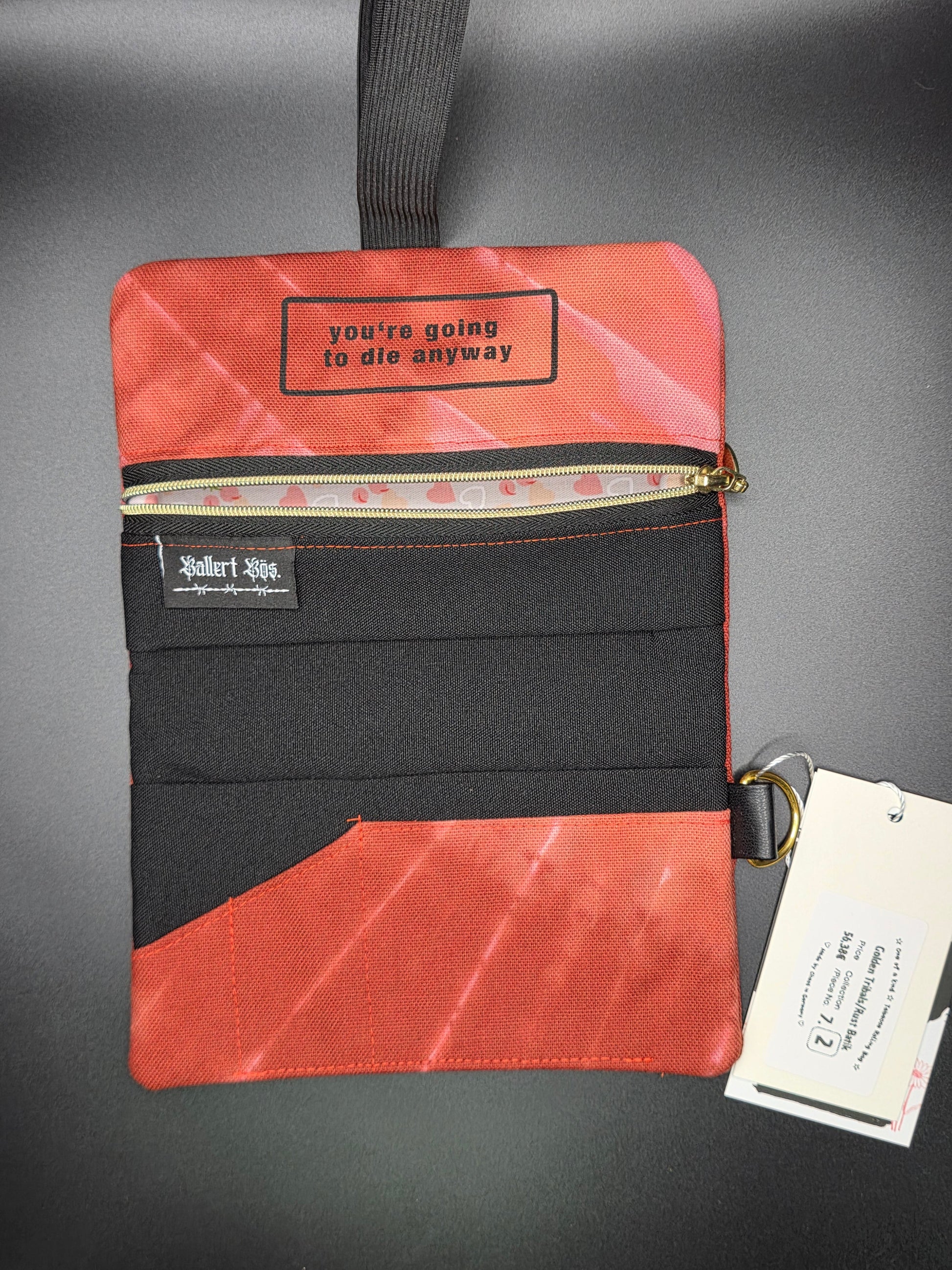 7.2 Tabacco pouch, Tribals, rust red batik - DIE FRECHE GÖRE