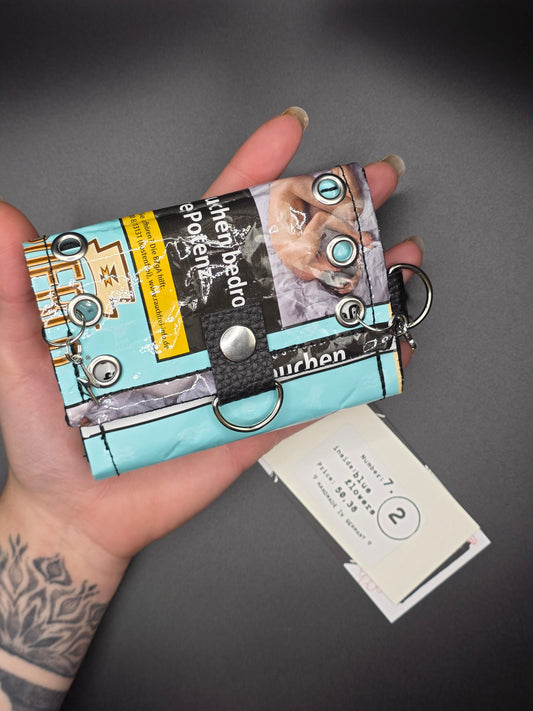 7.2 upcycling wallet - BLUE FLOWERS - DIE FRECHE GÖRE