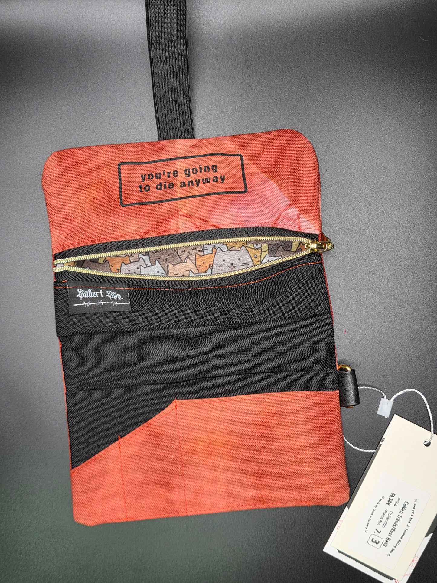 7.3 Tabacco pouch, Tribals, rust red batik - DIE FRECHE GÖRE