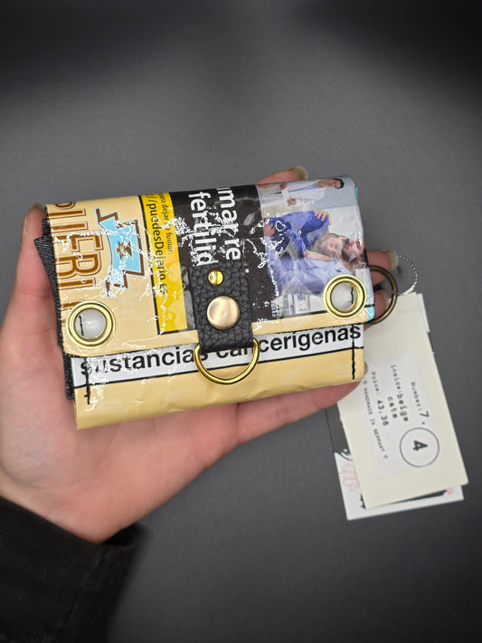 7.4 upcycling wallet - BEIGE CATS - DIE FRECHE GÖRE